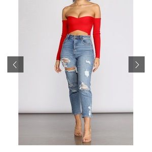 Red bodysuit